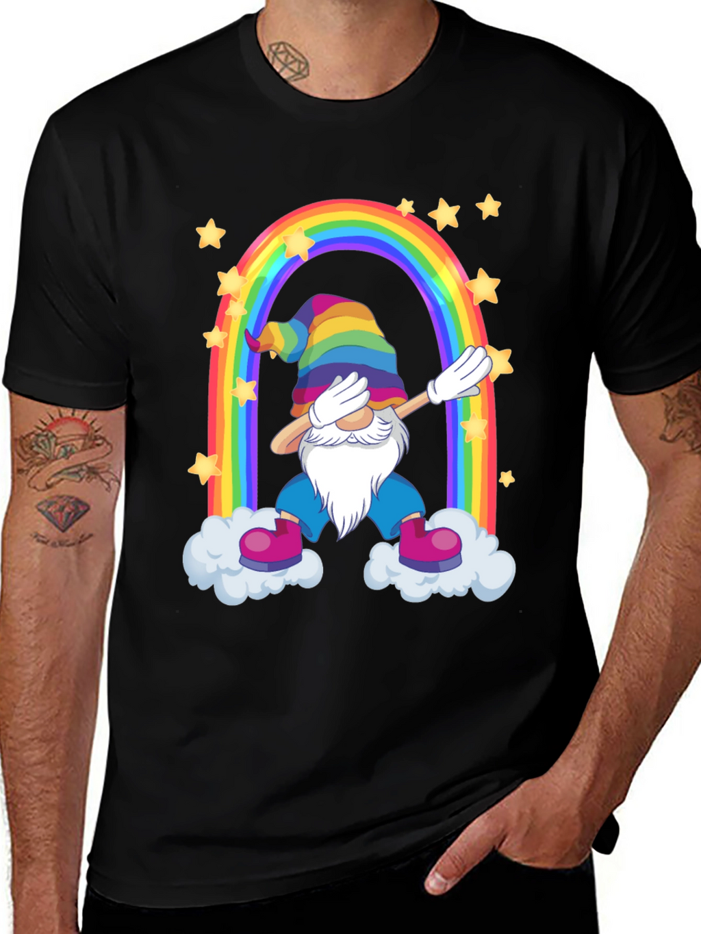 Rainbow Gnome Dab T-Shirt
