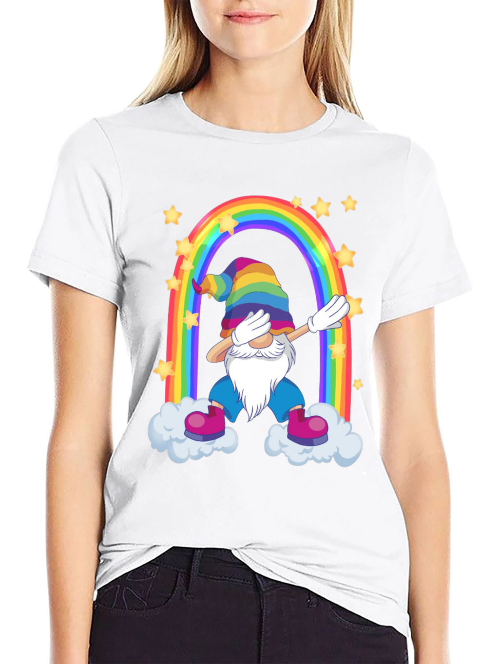 Rainbow Gnome Dab T-Shirt