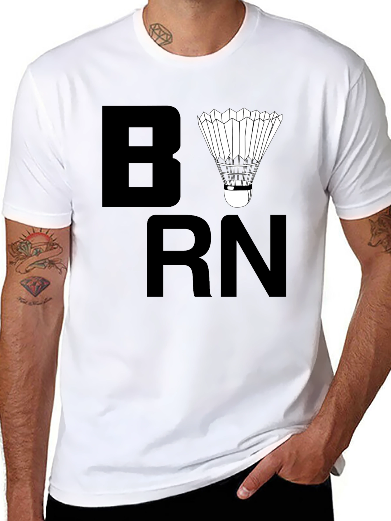 Born to Badminton Black T-Shirt
