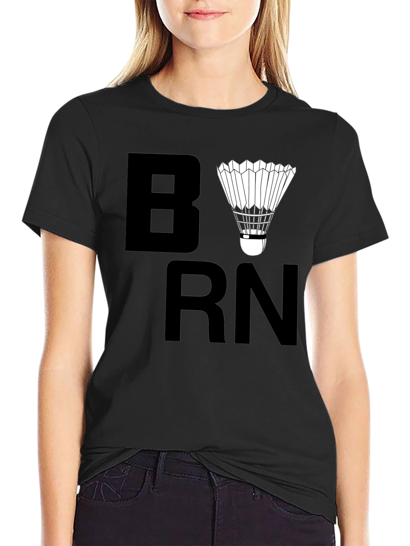 Born to Badminton Black T-Shirt