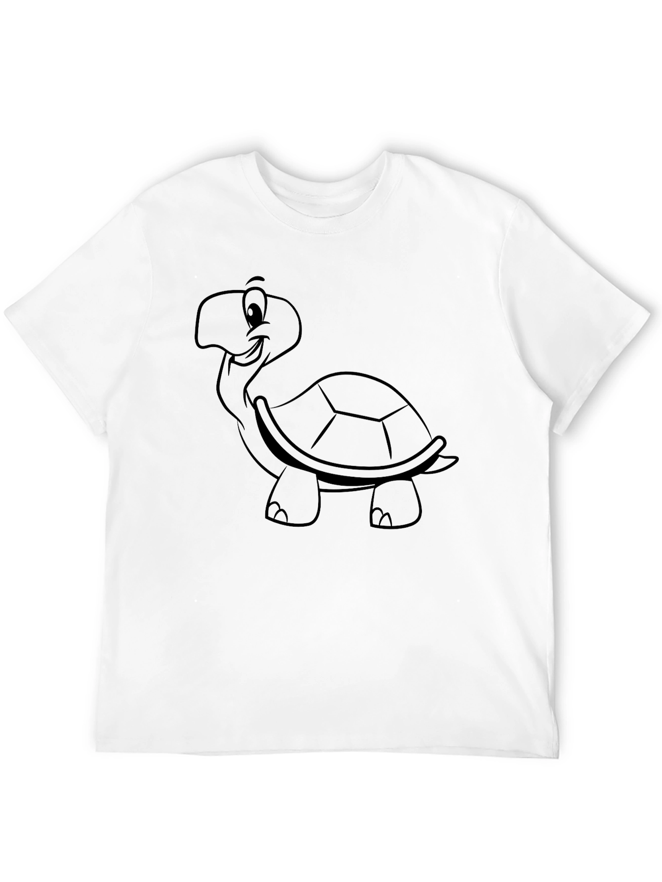 Cartoon Turtle Graphic Tee - Black Casual Wear
