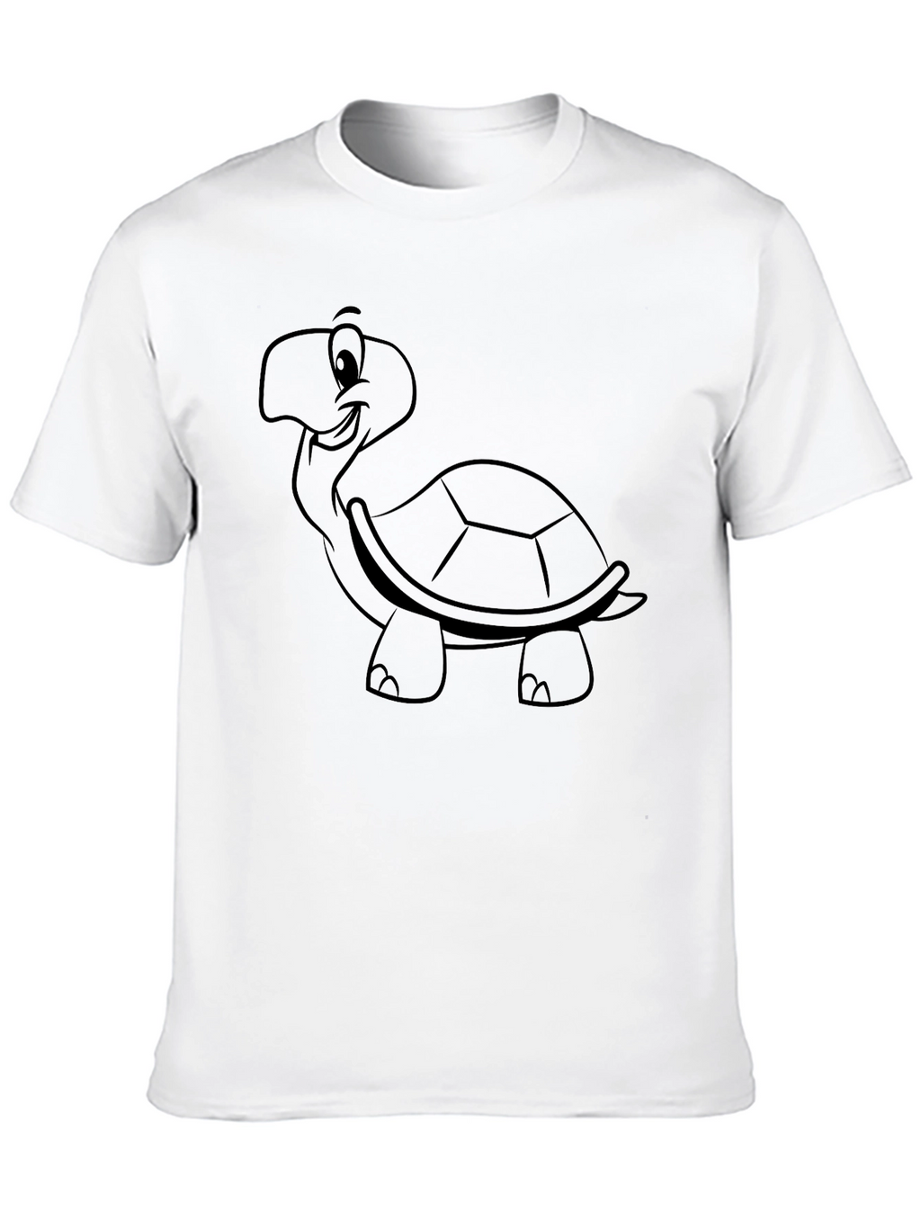 Cartoon Turtle Graphic Tee - Black Casual Wear
