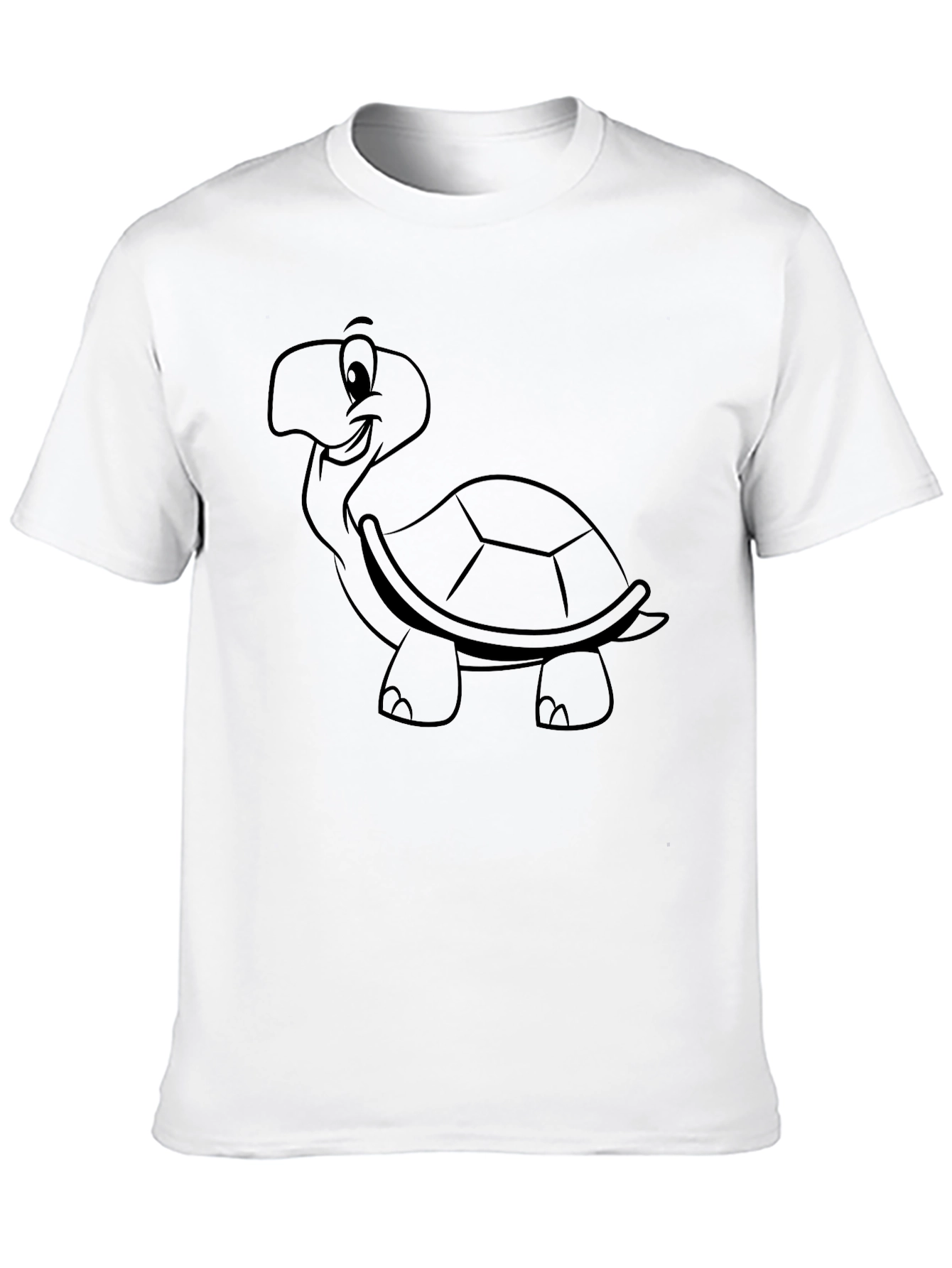 Cartoon Turtle Graphic Tee - Black Casual Wear