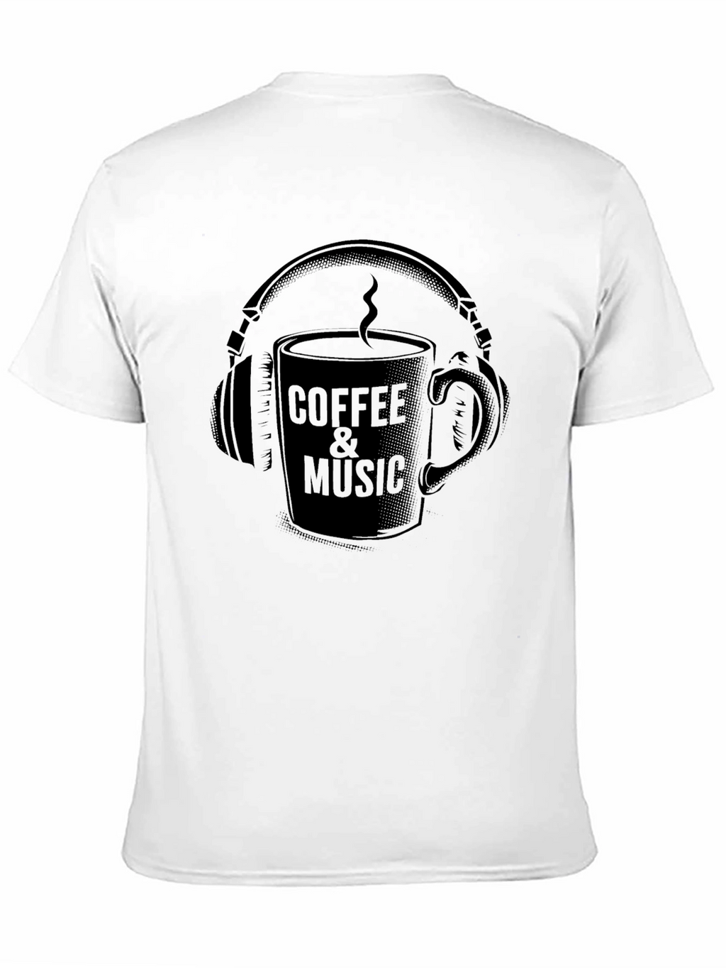 Coffee & Music Graphic Tee - Cool Black T-Shirt