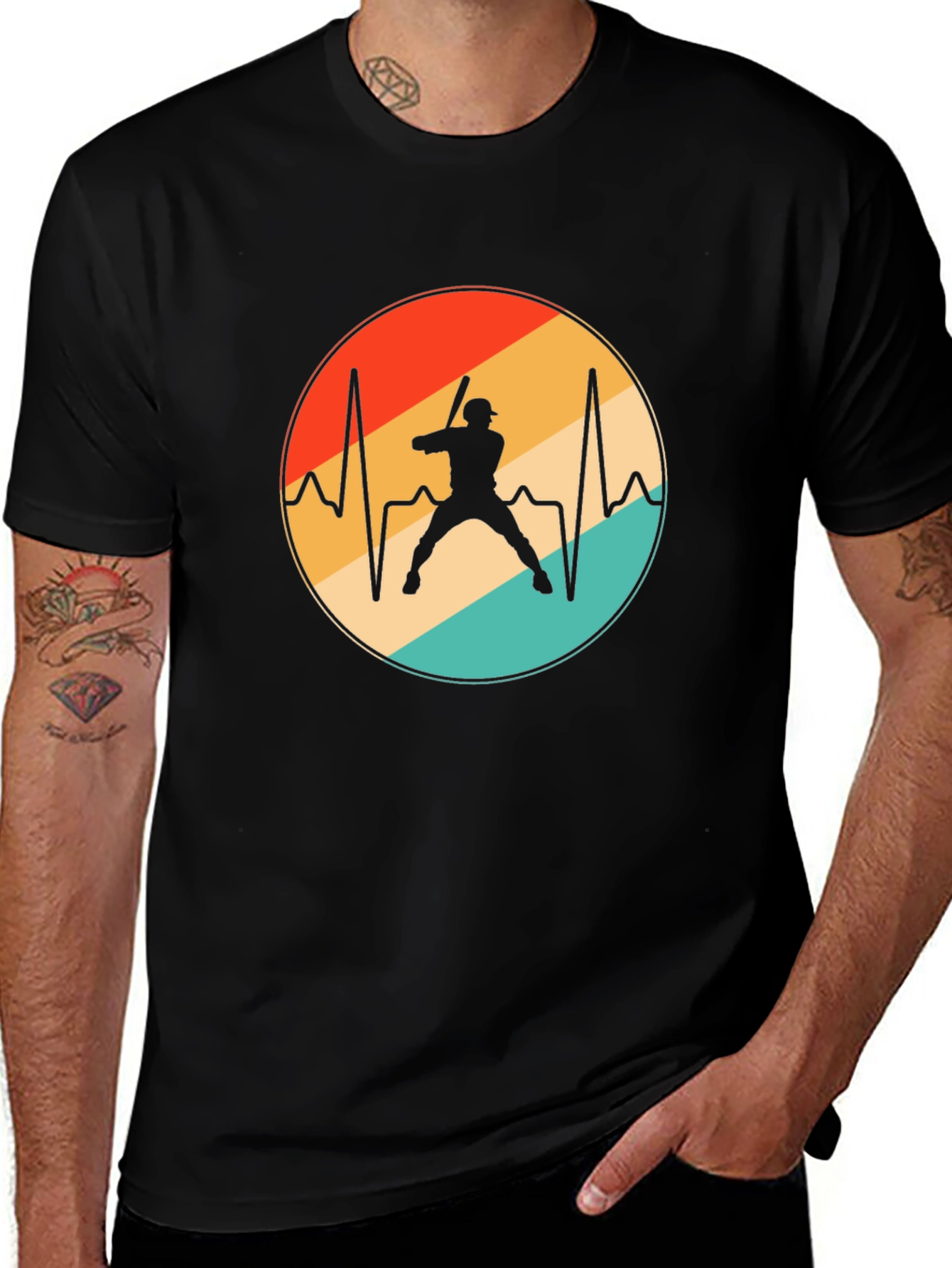 Baseball Heartbeat Tee - Vintage Style