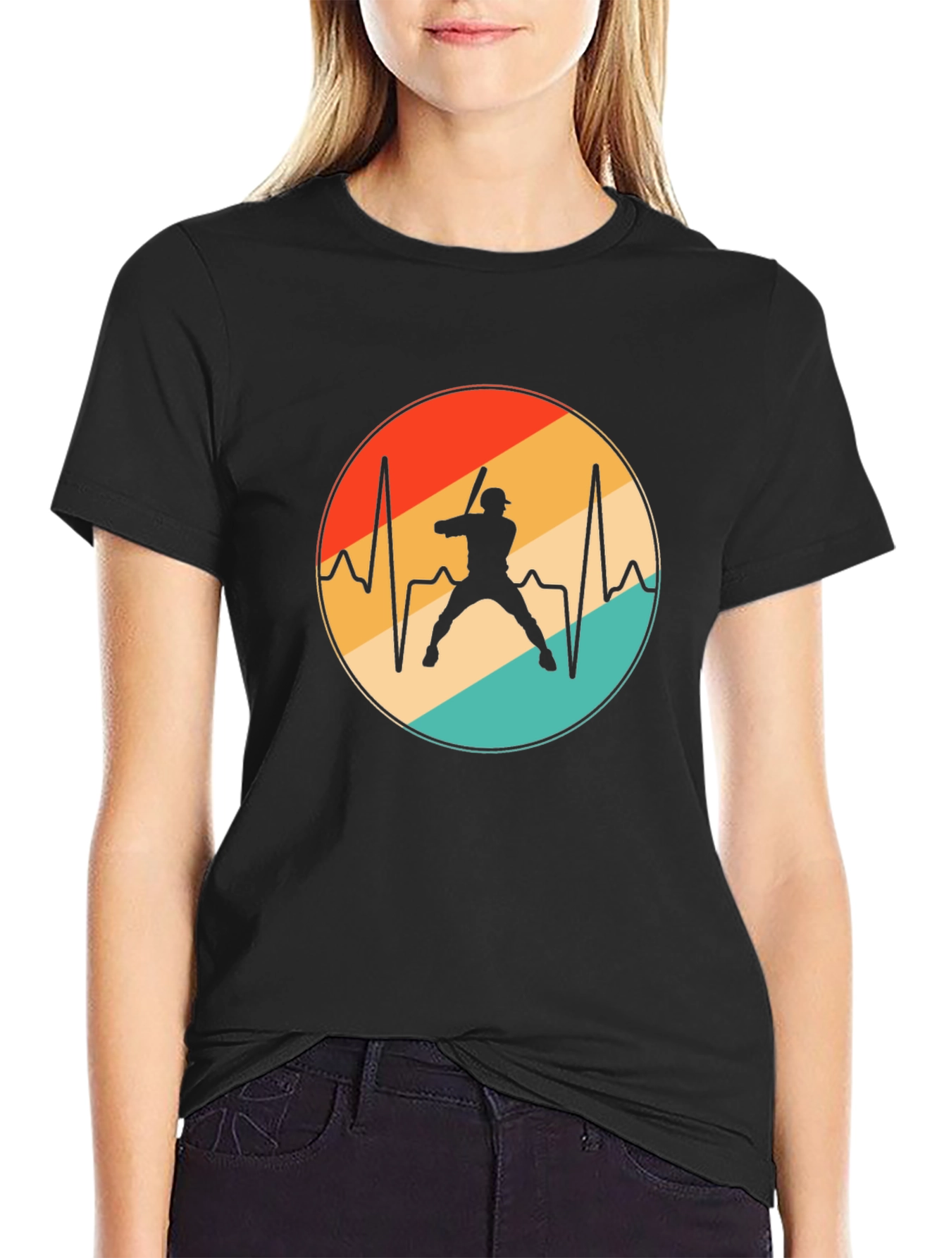 Baseball Heartbeat Tee - Vintage Style