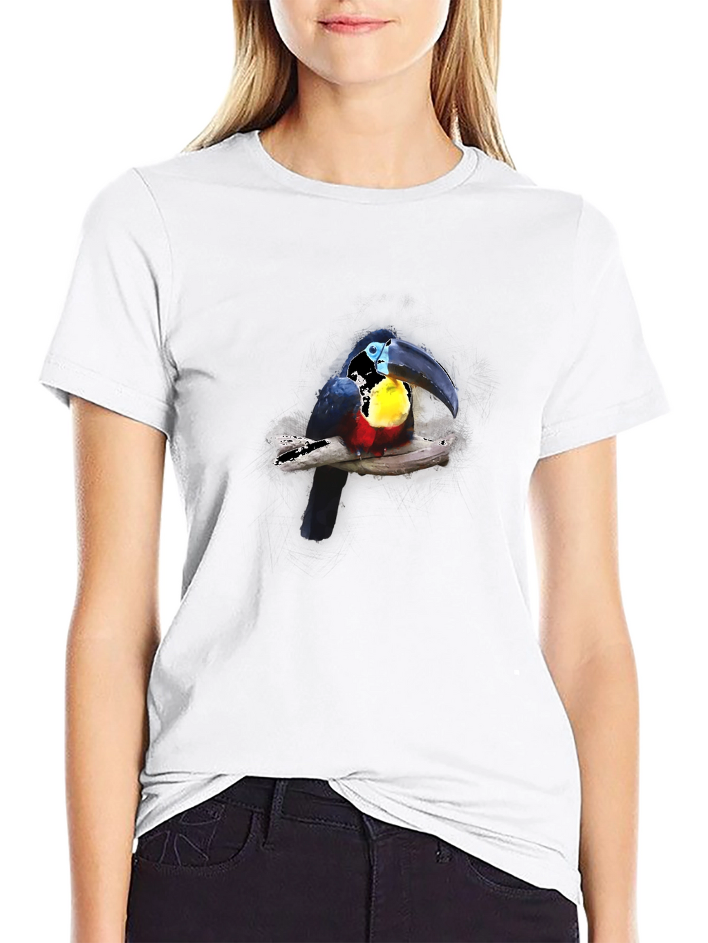 Toucan Print Black T-Shirt