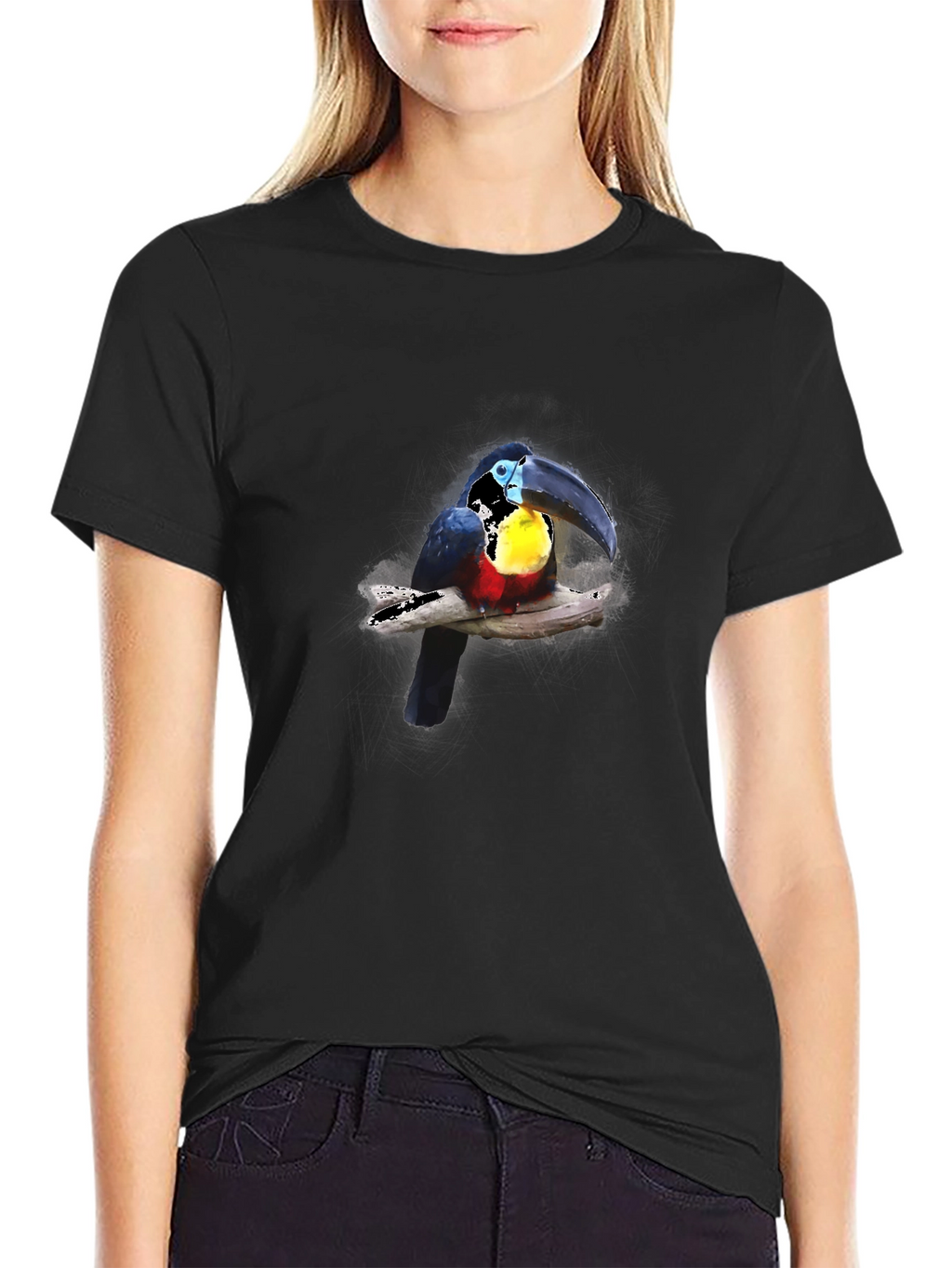 Toucan Print Black T-Shirt