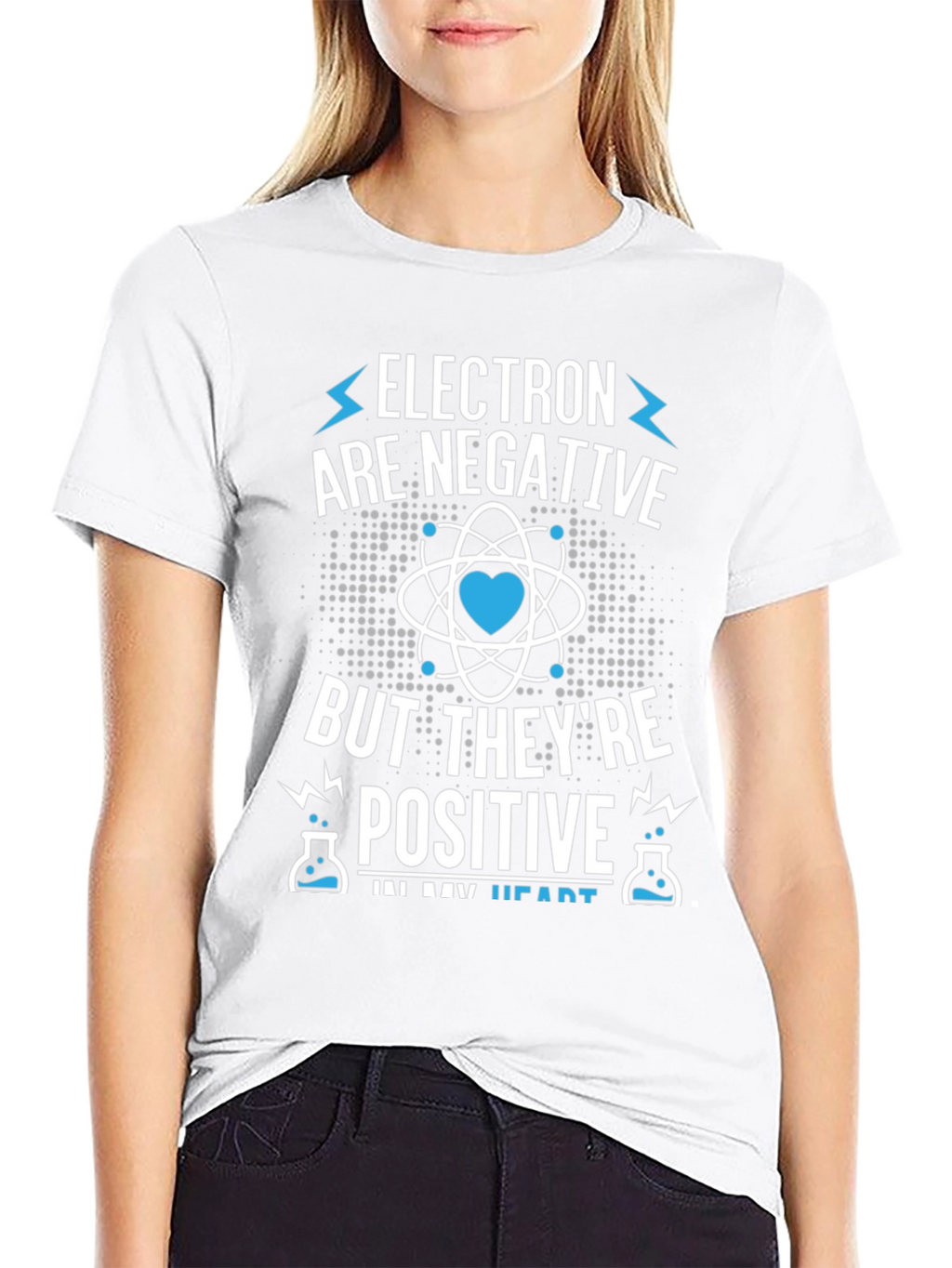 Electron Negative Positive Heart T-Shirt Science Chemistry