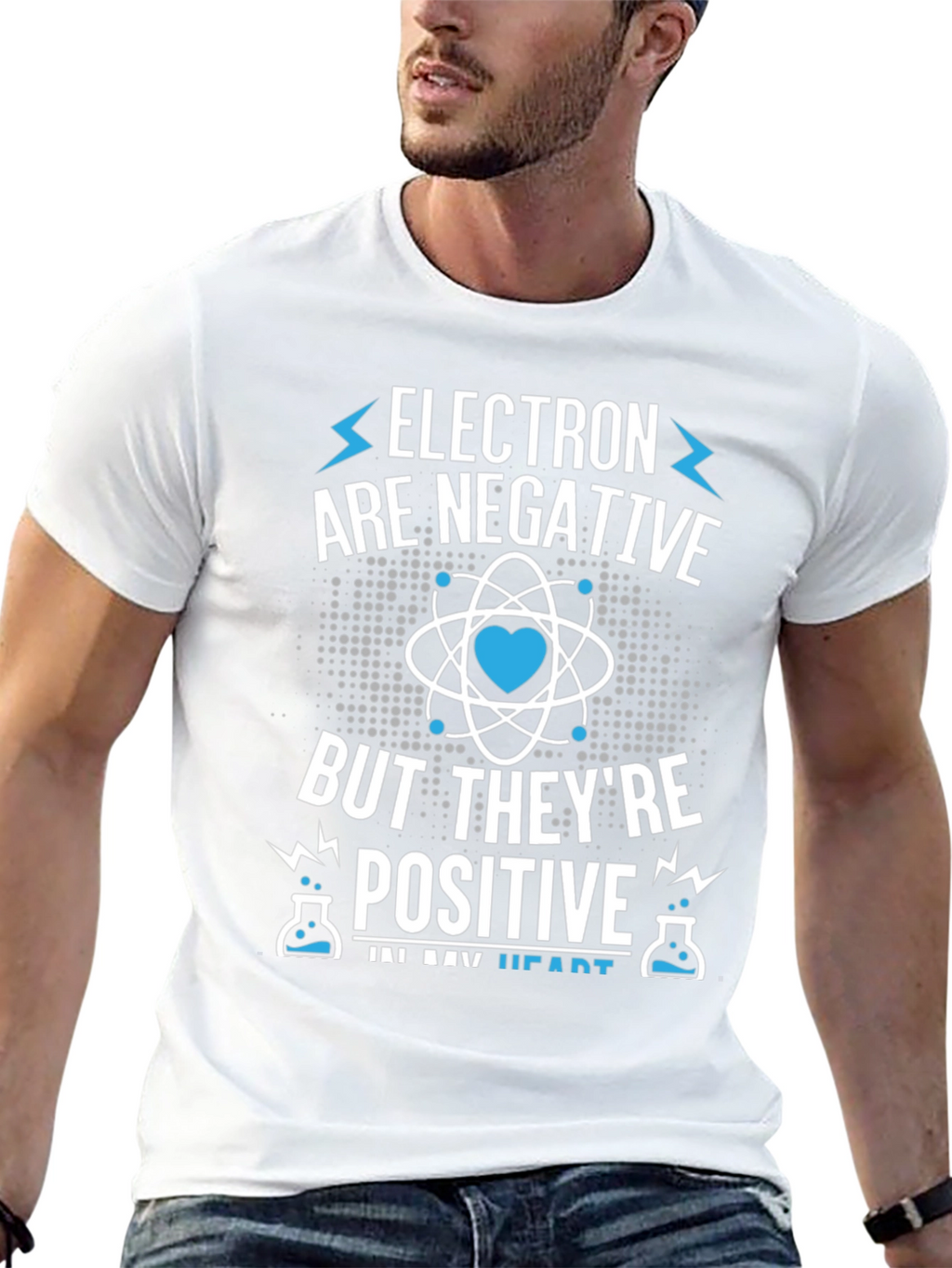Electron Negative Positive Heart T-Shirt Science Chemistry