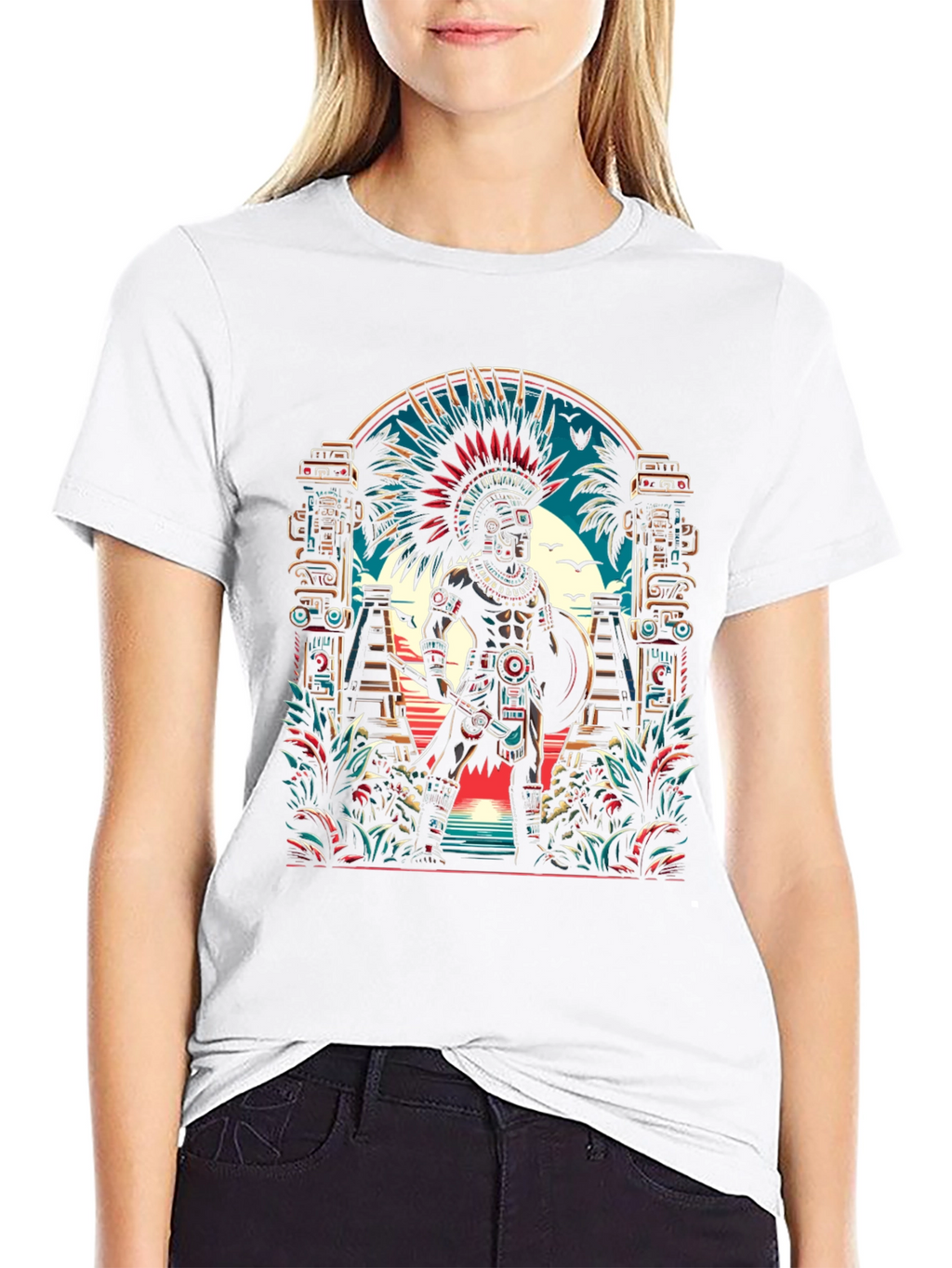 Aztec Warrior T-Shirt - Bold Graphic Tee