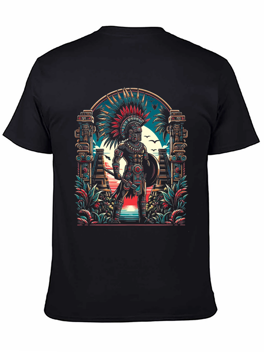 Aztec Warrior T-Shirt - Bold Graphic Tee