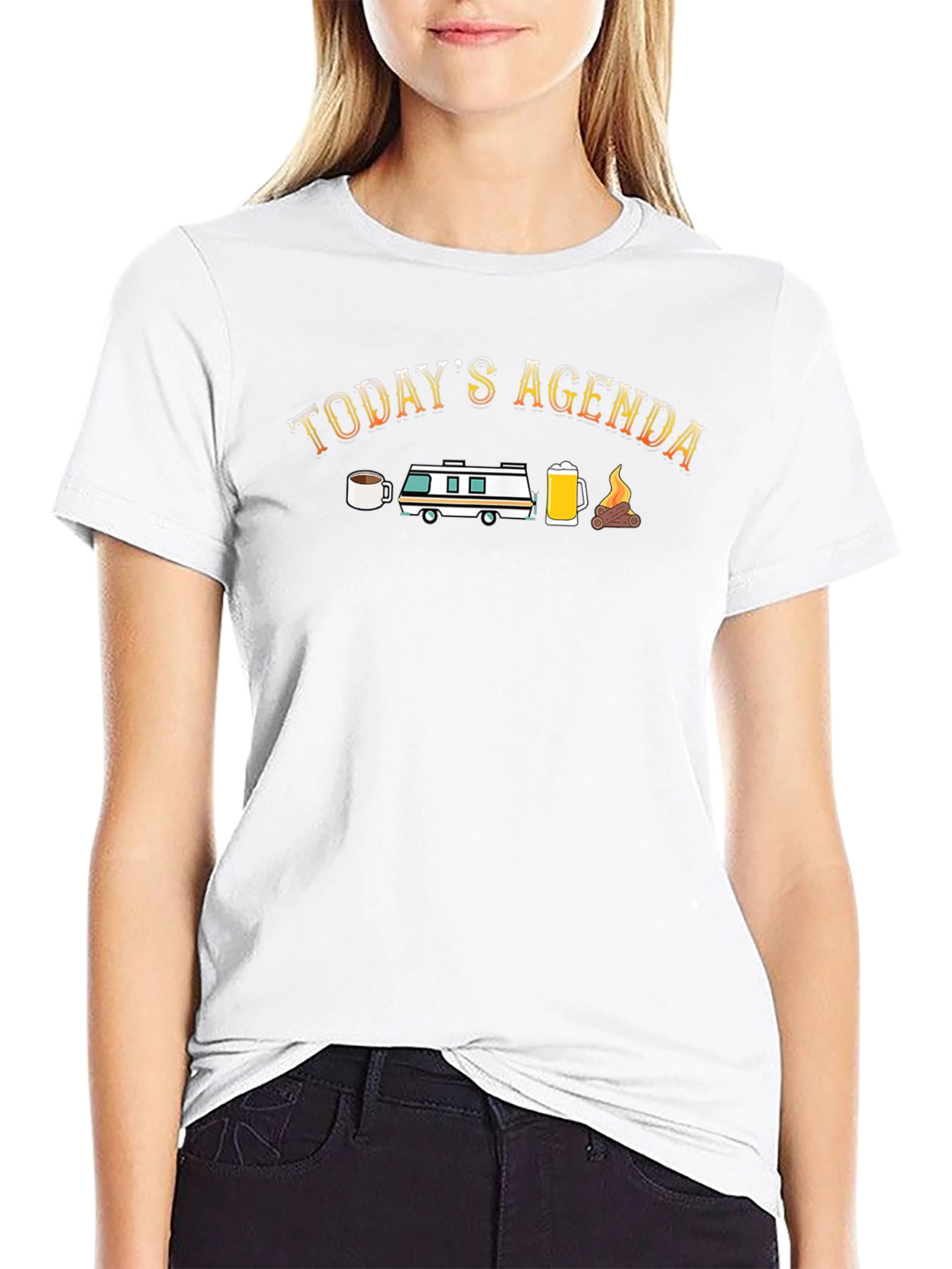 Todays Agenda Camping Graphic Tee