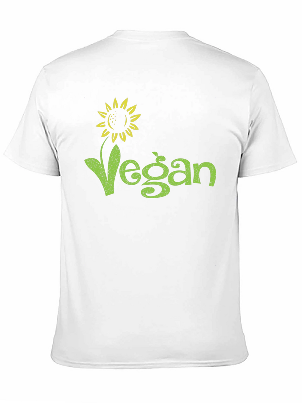 Vegan Sunflower Graphic Tee - Black Cotton T-Shirt