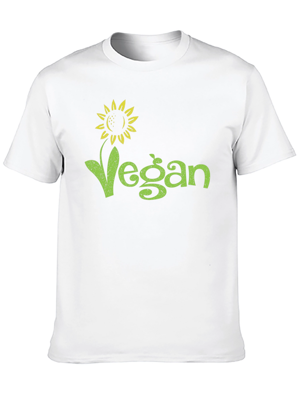 Vegan Sunflower Graphic Tee - Black Cotton T-Shirt