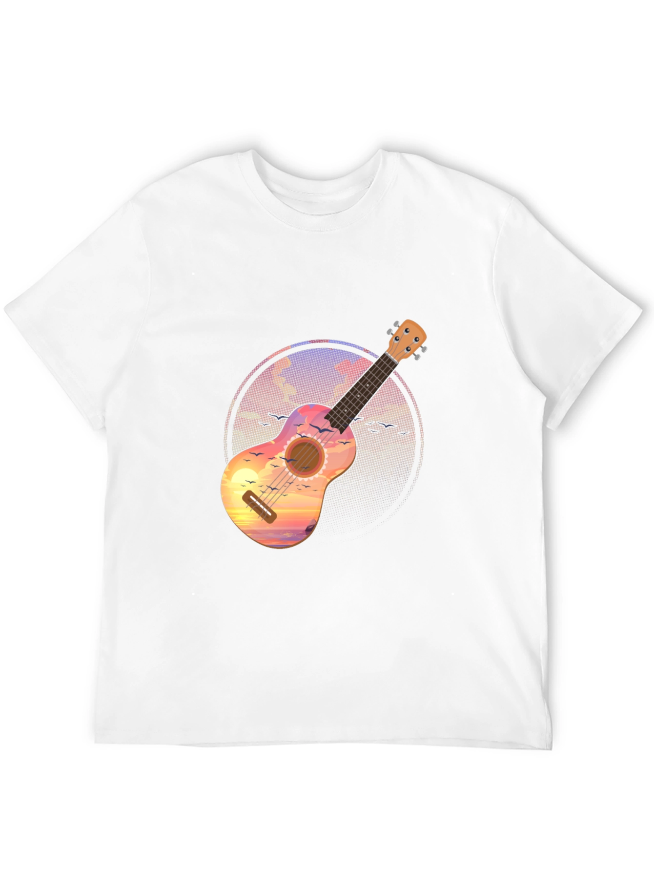 Ukulele Sunset Graphic Tee - Tropical Vibe