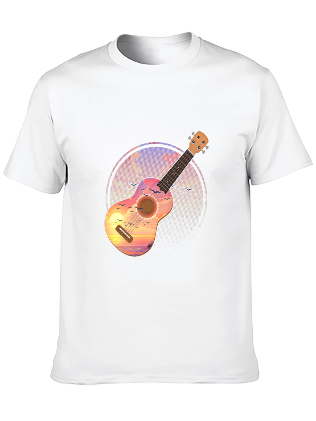 Ukulele Sunset Graphic Tee - Tropical Vibe