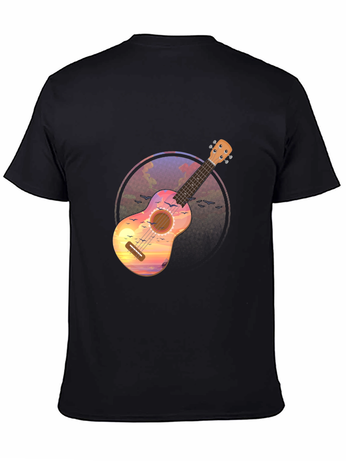 Ukulele Sunset Graphic Tee - Tropical Vibe