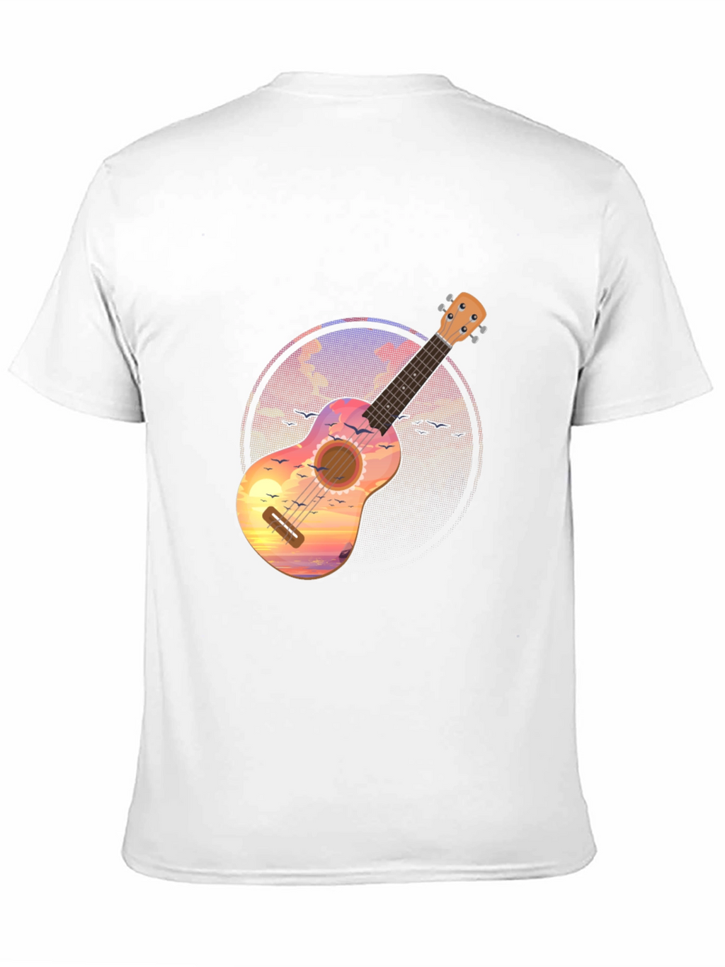 Ukulele Sunset Graphic Tee - Tropical Vibe