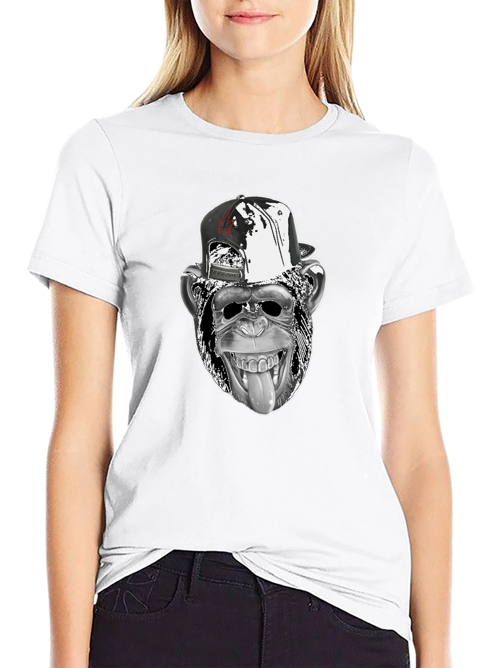 Cool Monkey Graphic Tee - Black Cotton T-Shirt