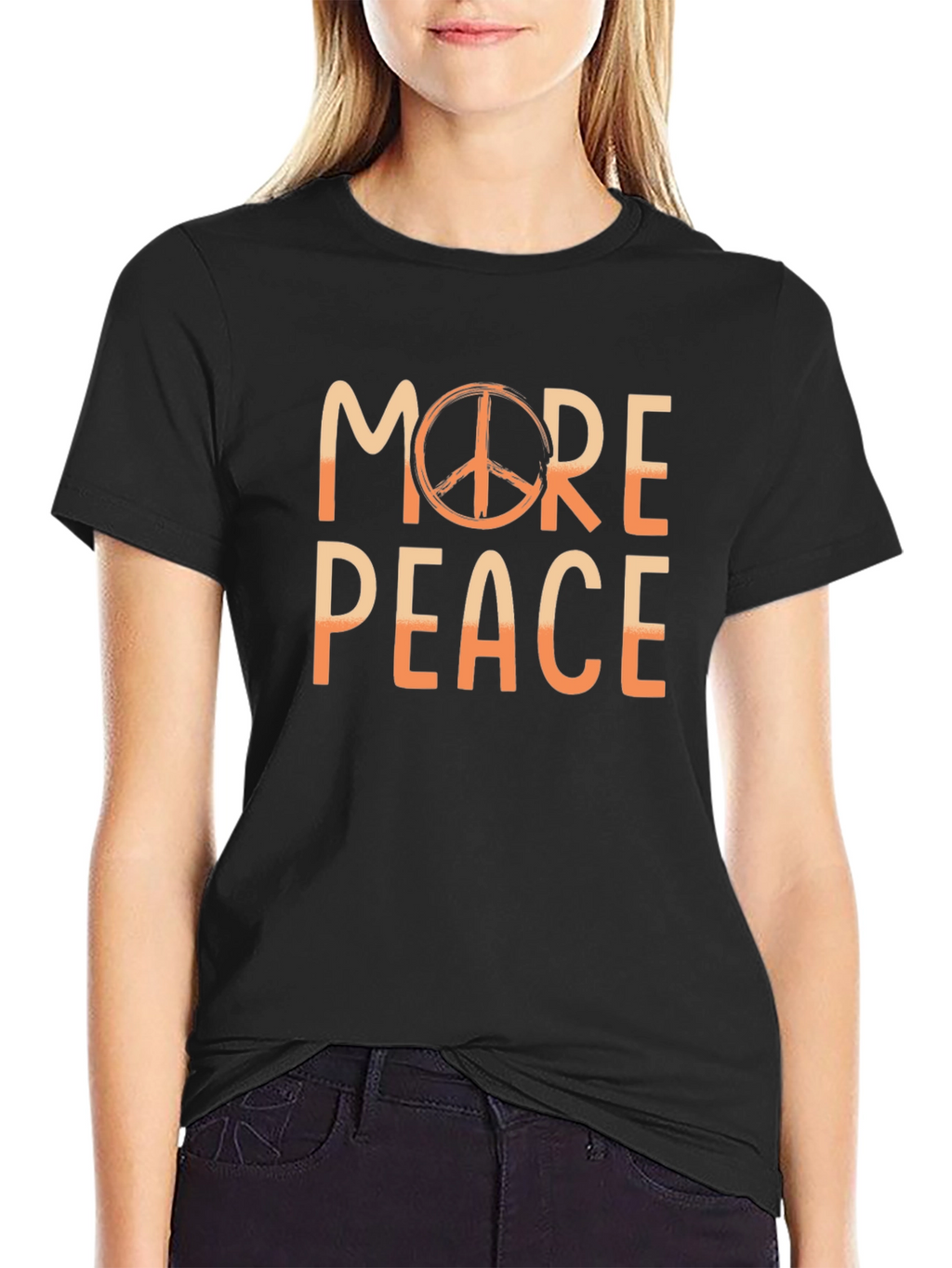 More Peace Black Graphic T-Shirt