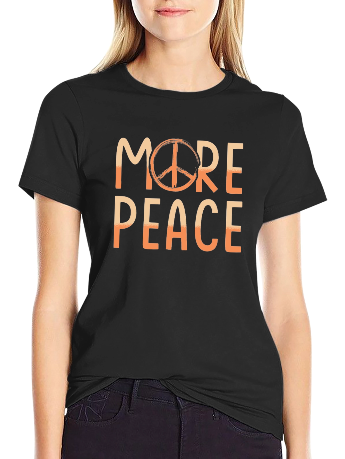 More Peace Black Graphic T-Shirt