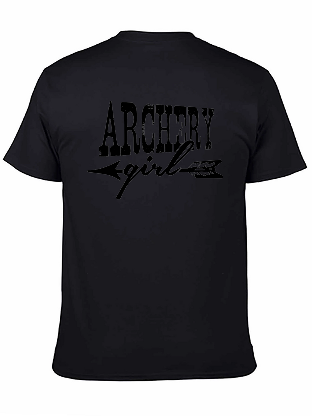Archery Girl Graphic Tee - Trendy Black T-Shirt
