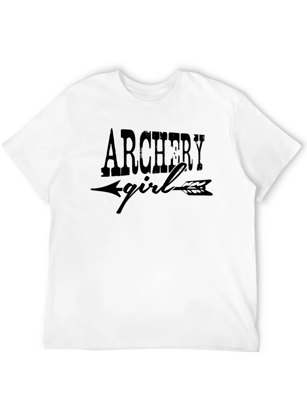 Archery Girl Graphic Tee - Trendy Black T-Shirt