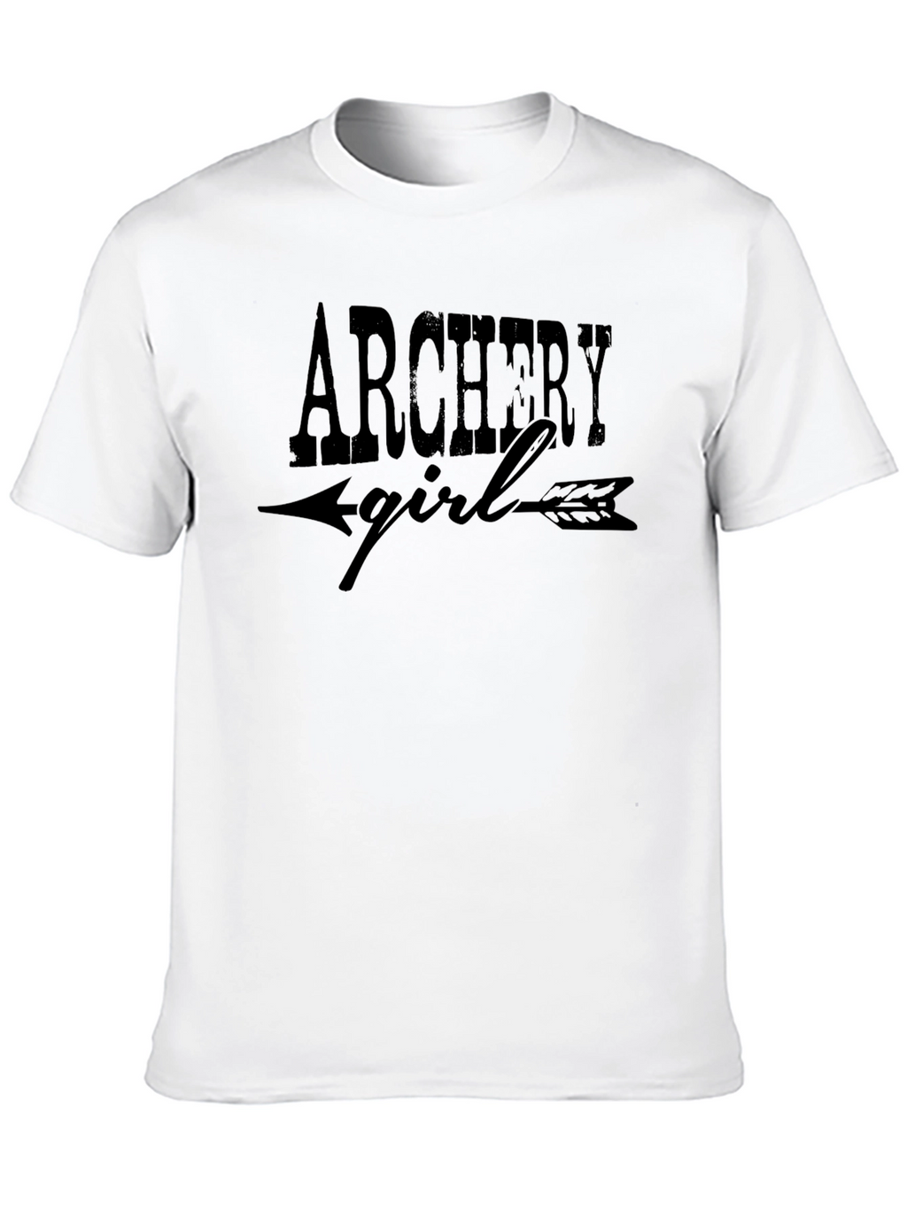 Archery Girl Graphic Tee - Trendy Black T-Shirt