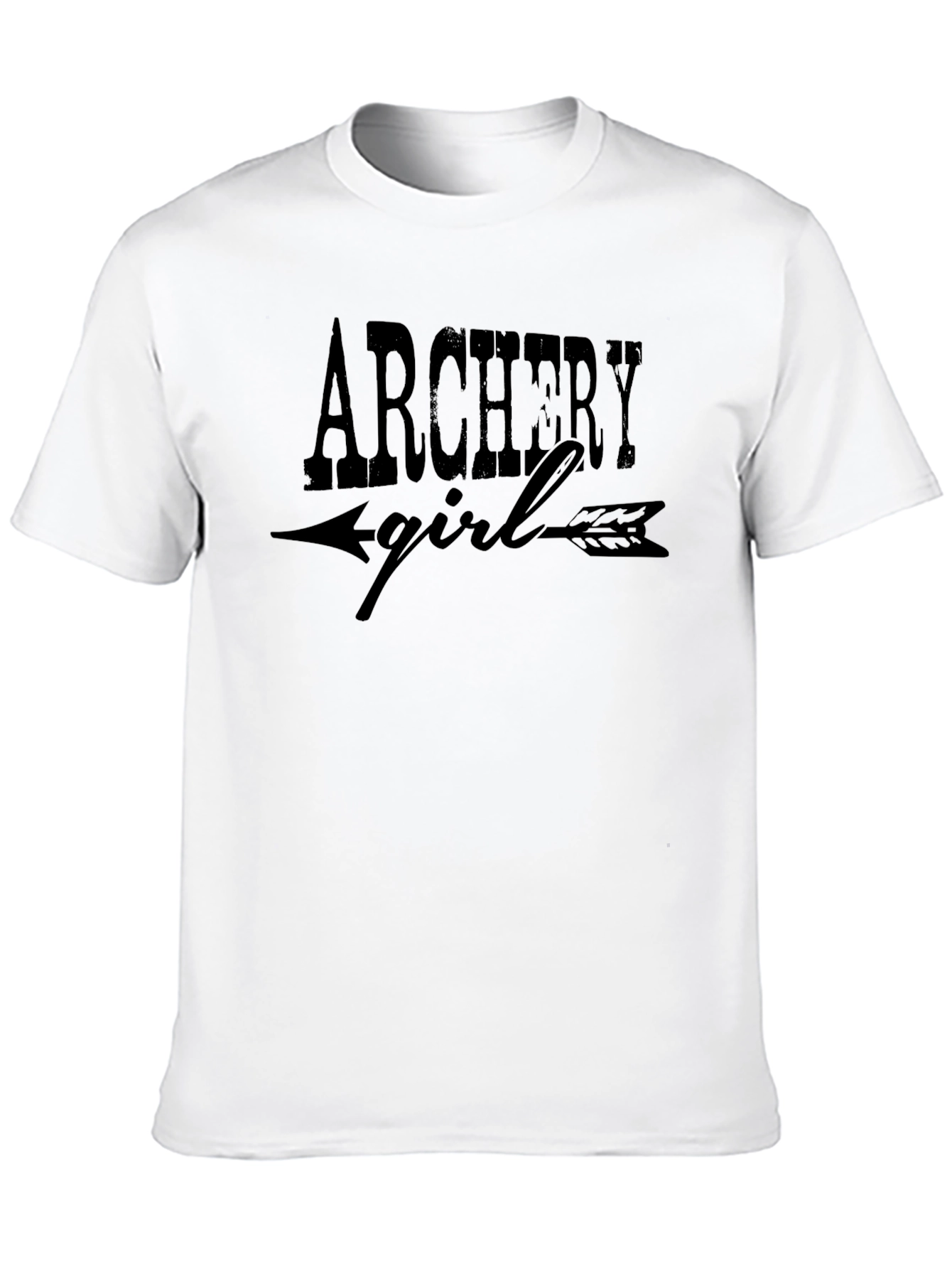 Archery Girl Graphic Tee - Trendy Black T-Shirt