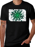 Emerald Swirl Graphic Tee - Modern Design