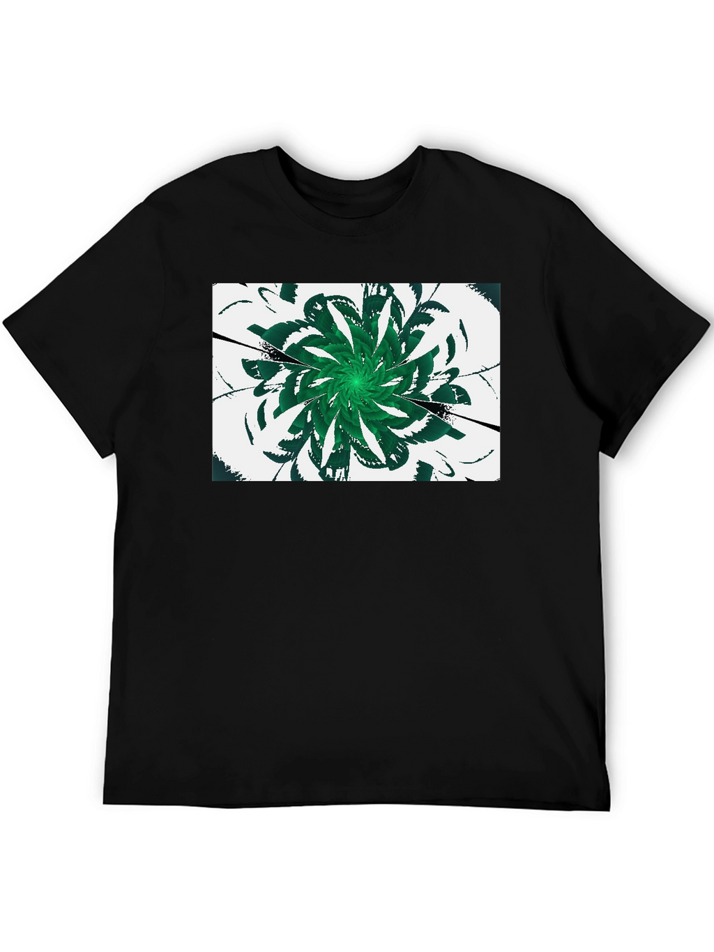 Emerald Swirl Graphic Tee - Modern Design