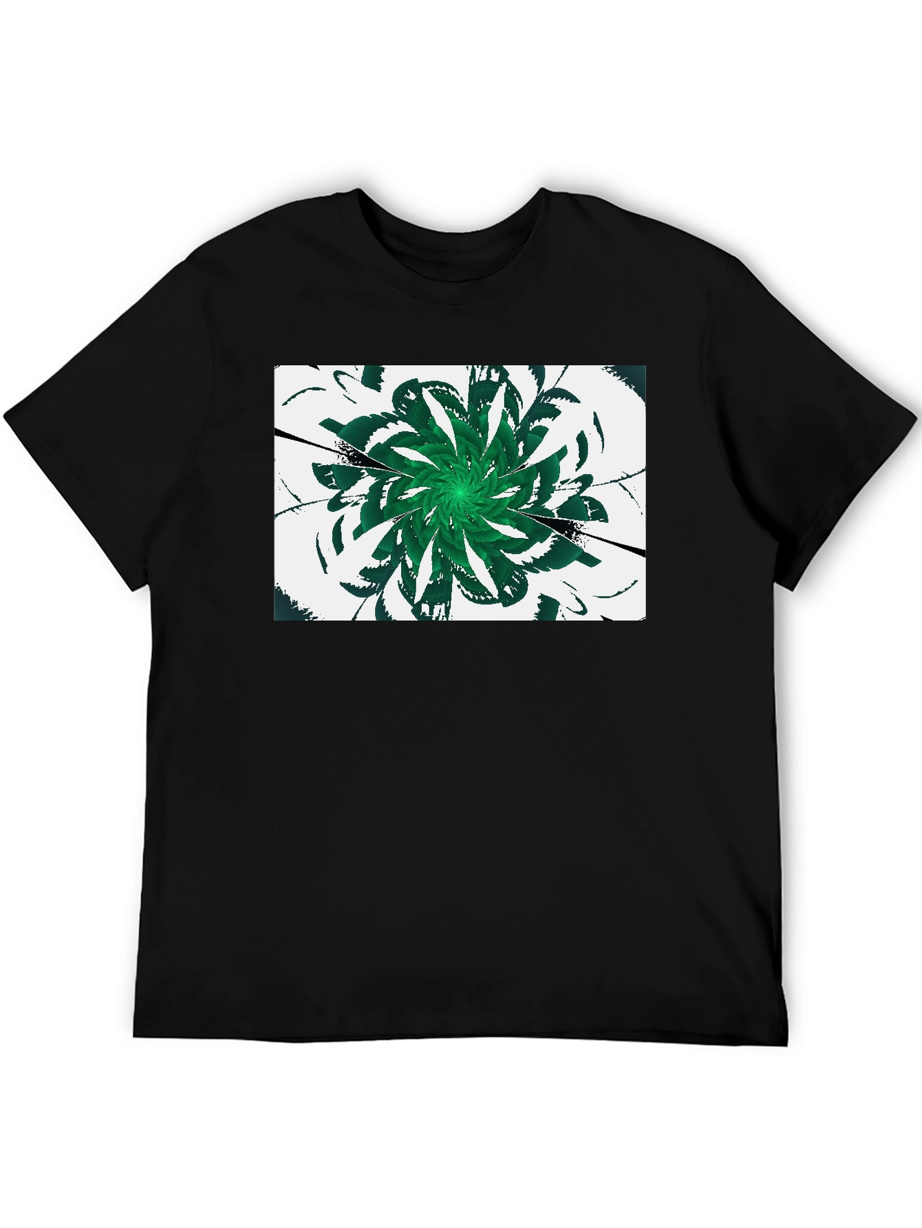 Emerald Swirl Graphic Tee - Modern Design