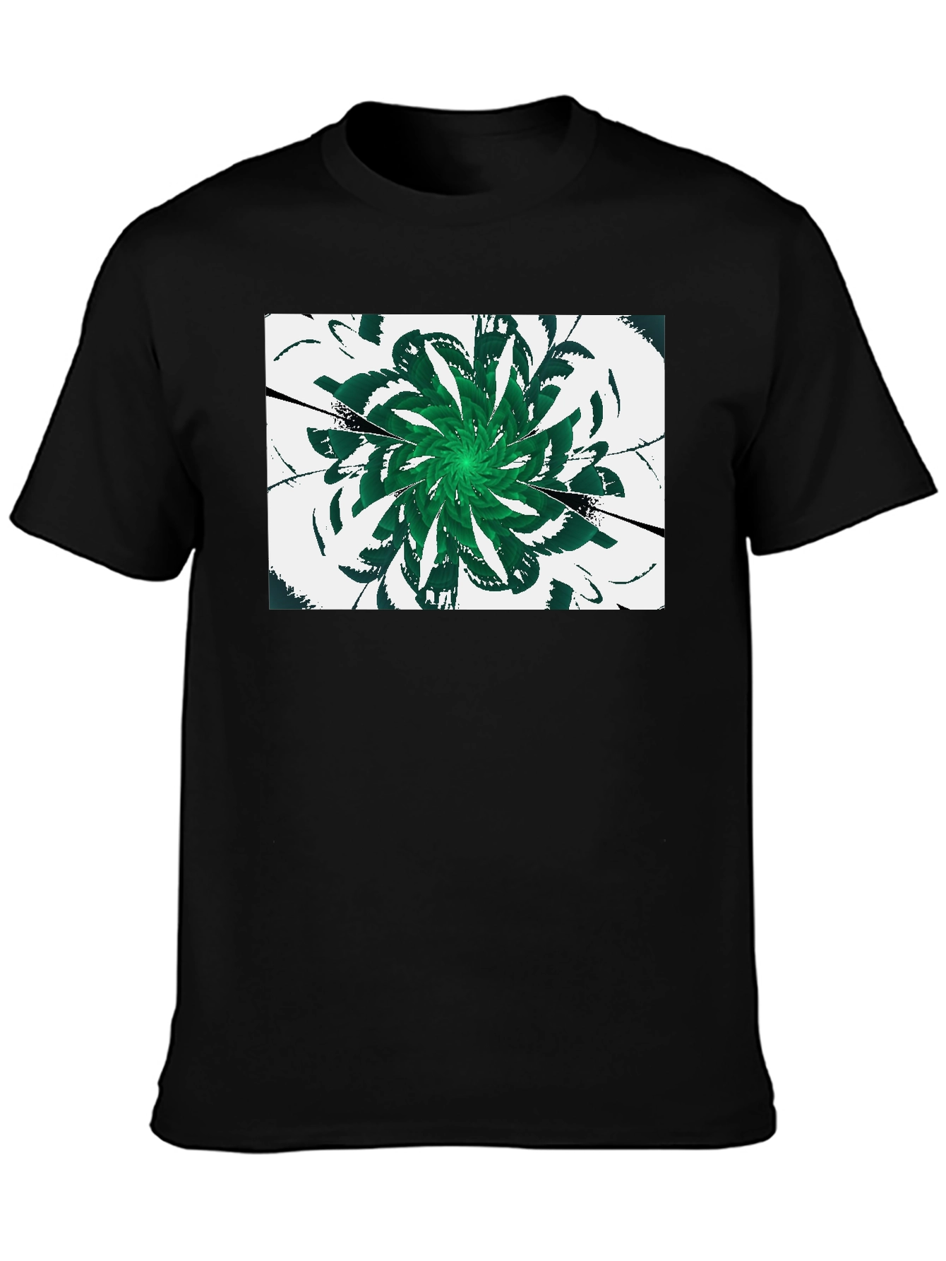 Emerald Swirl Graphic Tee - Modern Design