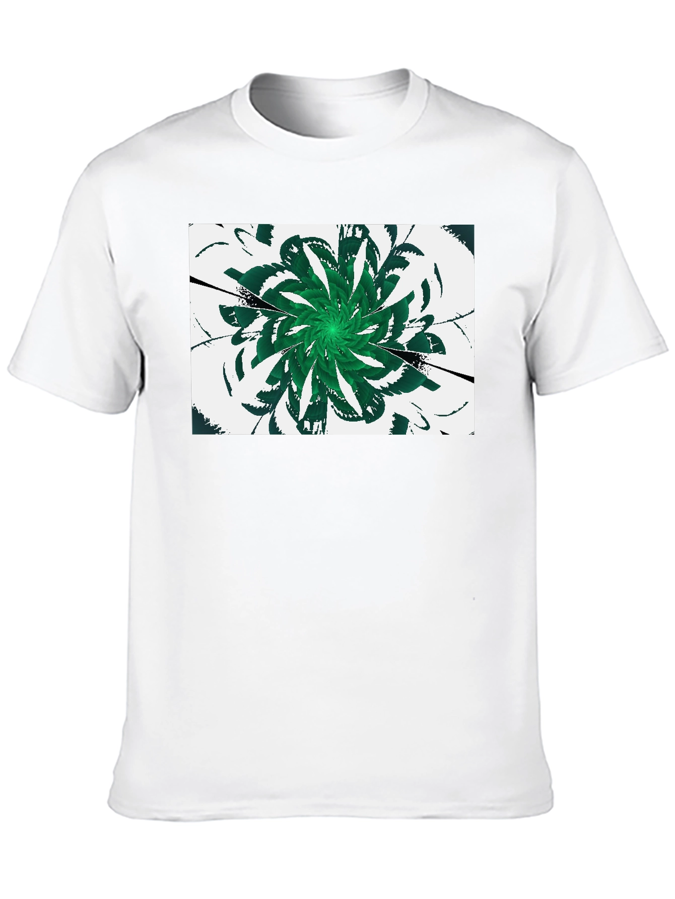 Emerald Swirl Graphic Tee - Modern Design