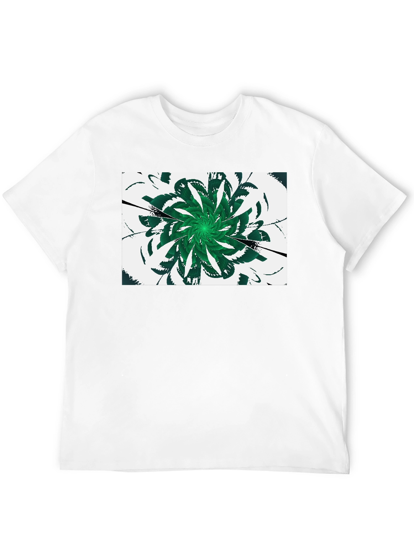 Emerald Swirl Graphic Tee - Modern Design