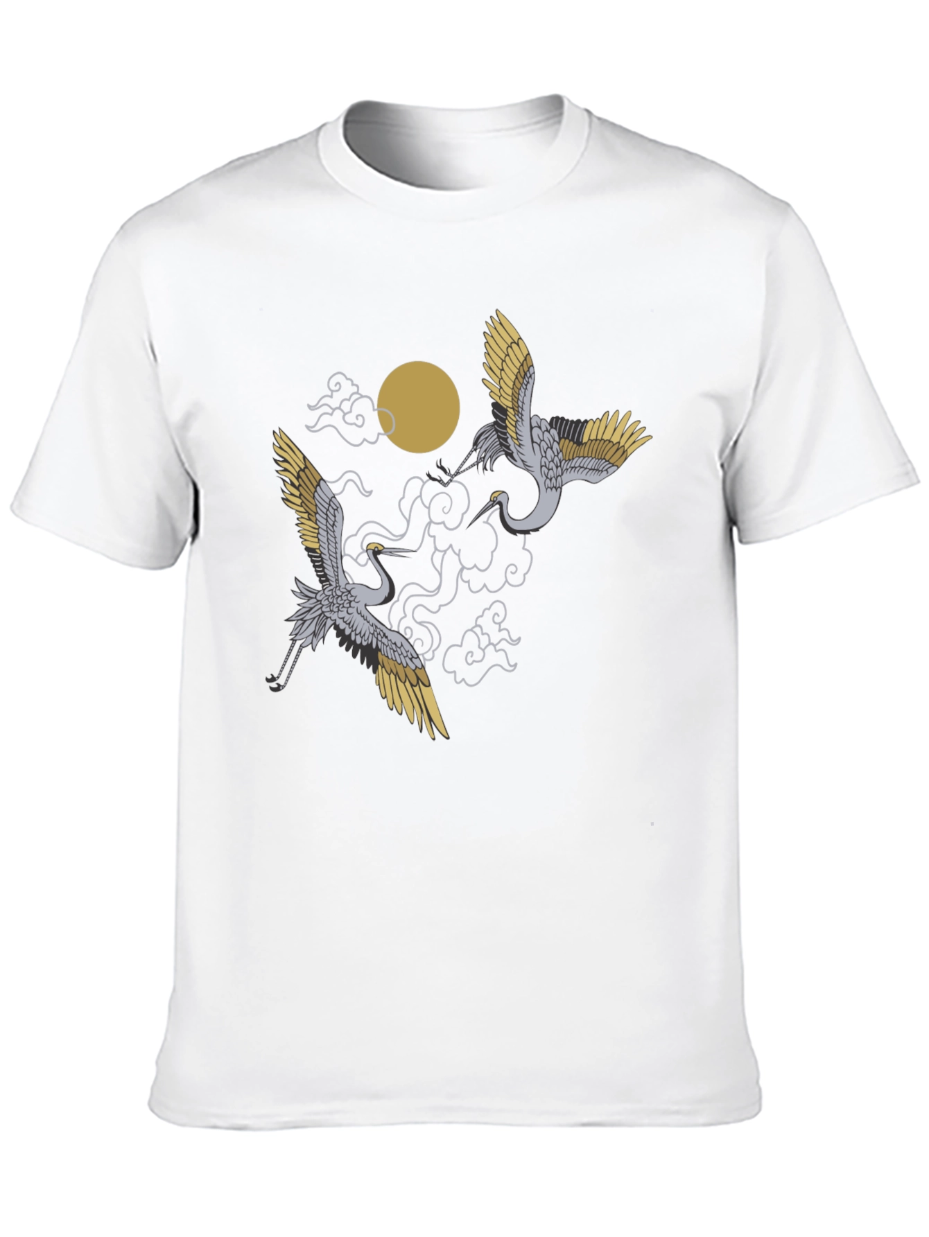 Crane Moon Black T-Shirt Graphic Tee
