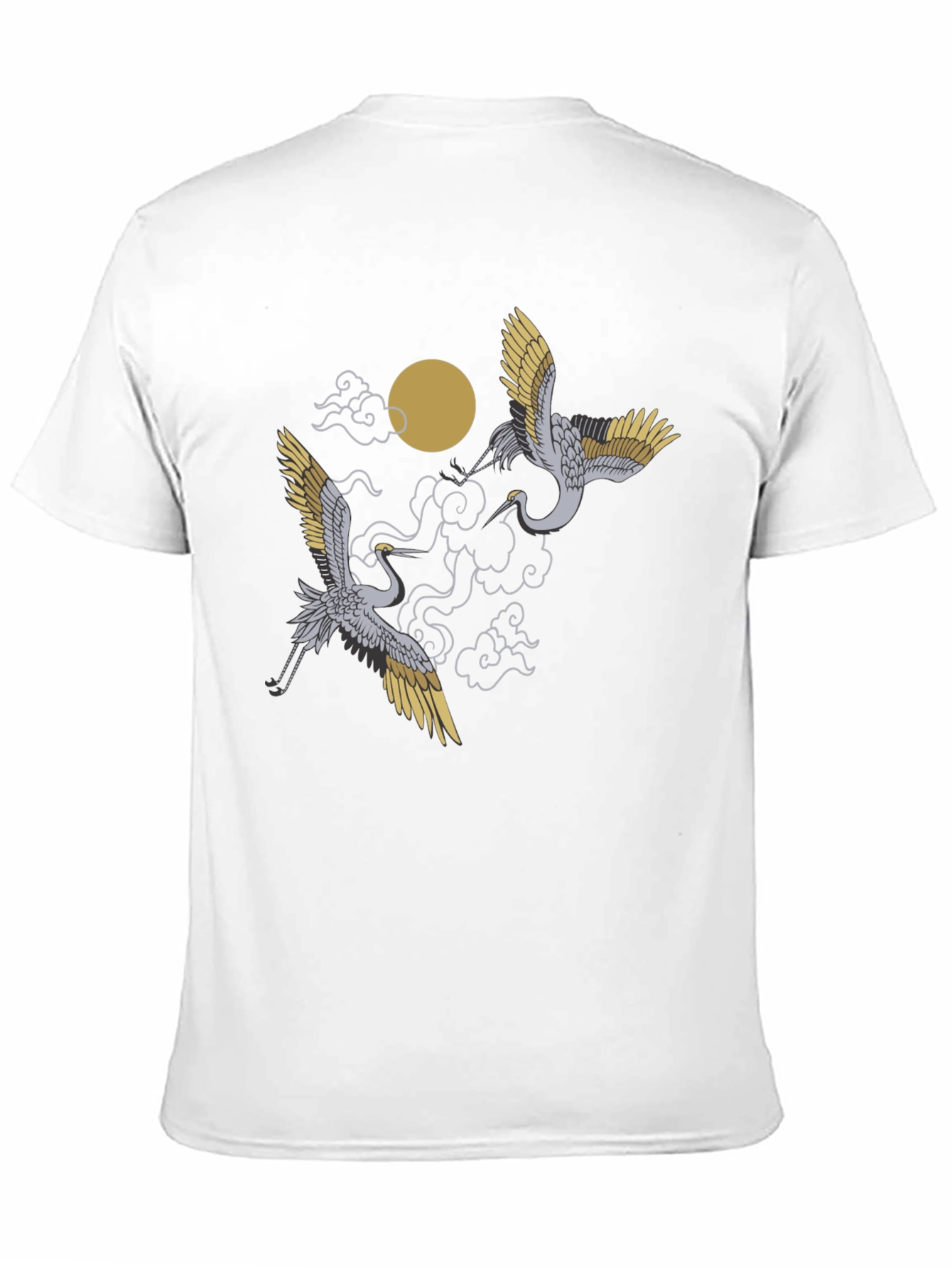 Crane Moon Black T-Shirt Graphic Tee