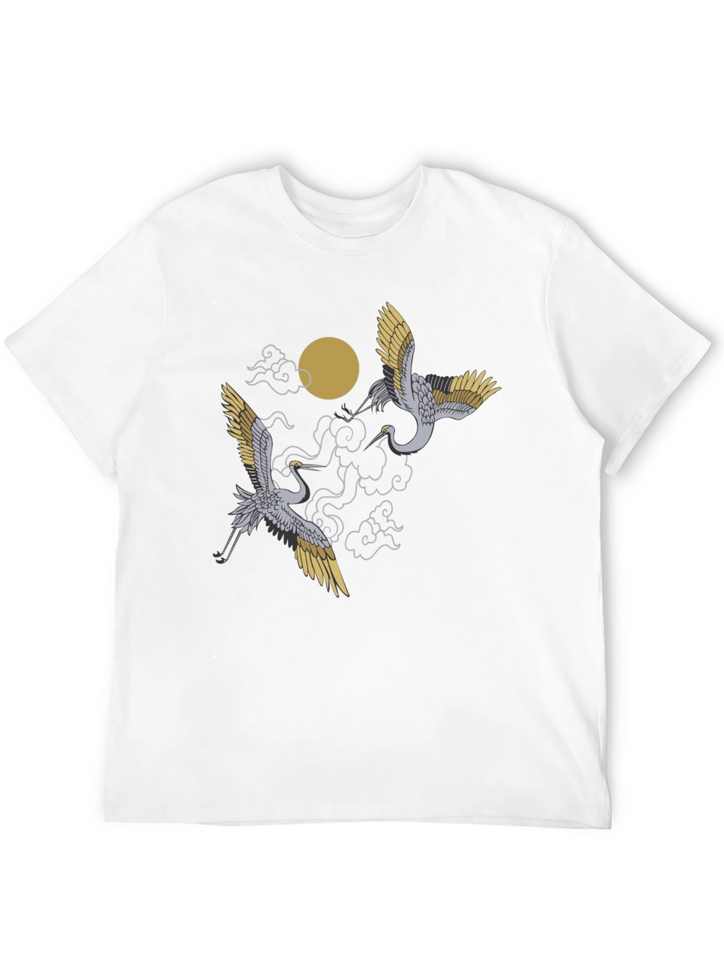 Crane Moon Black T-Shirt Graphic Tee