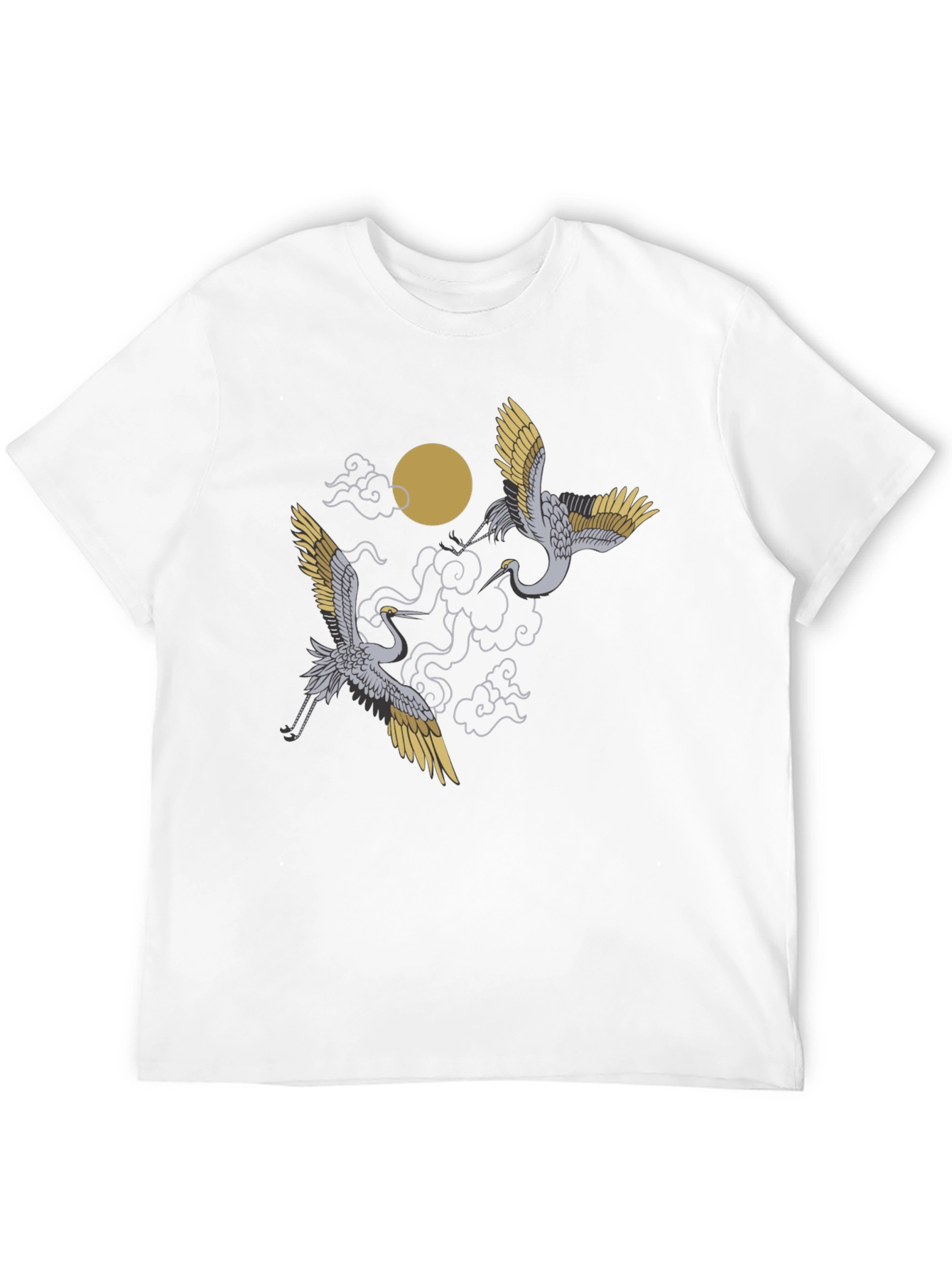Crane Moon Black T-Shirt Graphic Tee