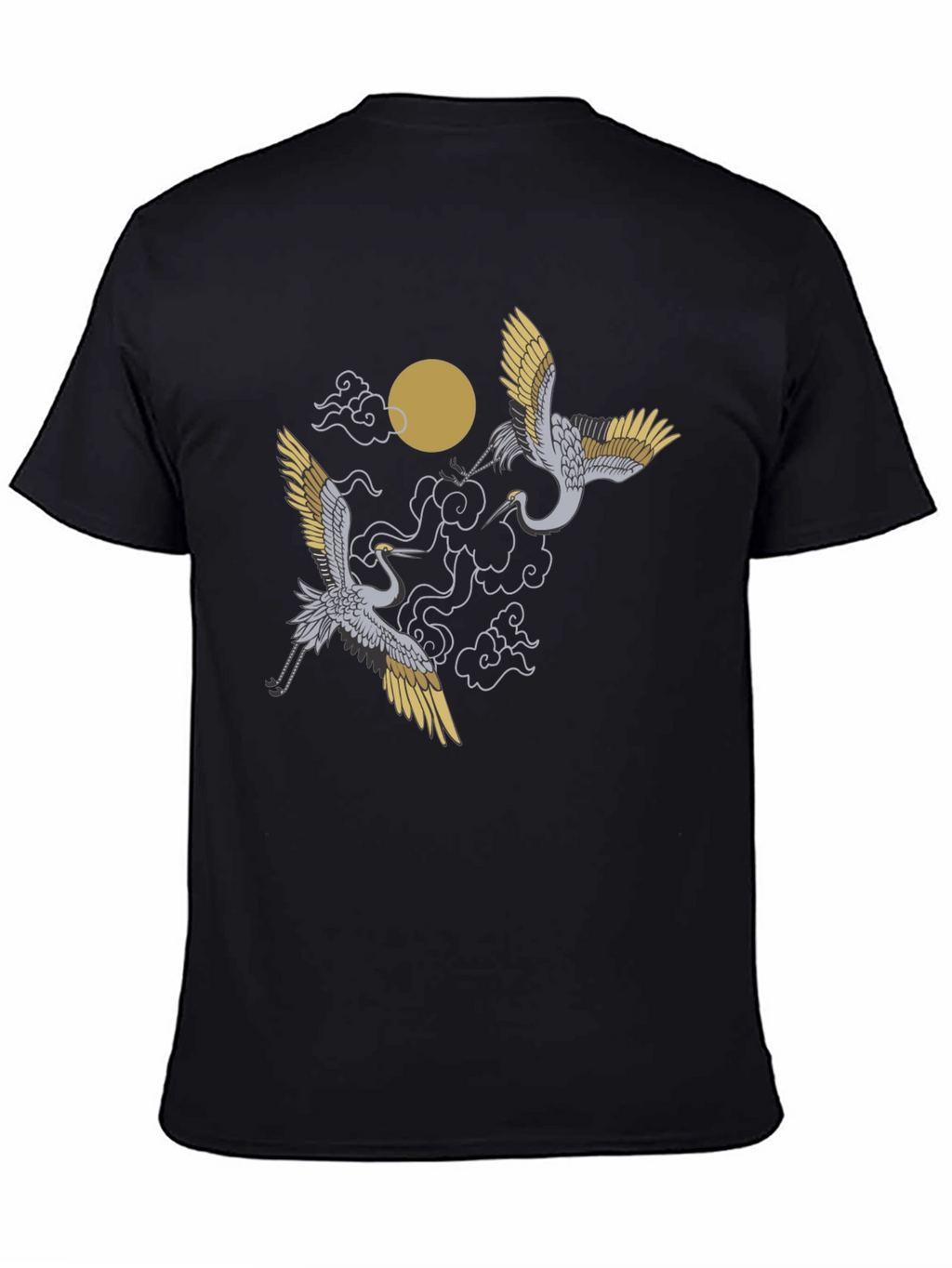 Crane Moon Black T-Shirt Graphic Tee