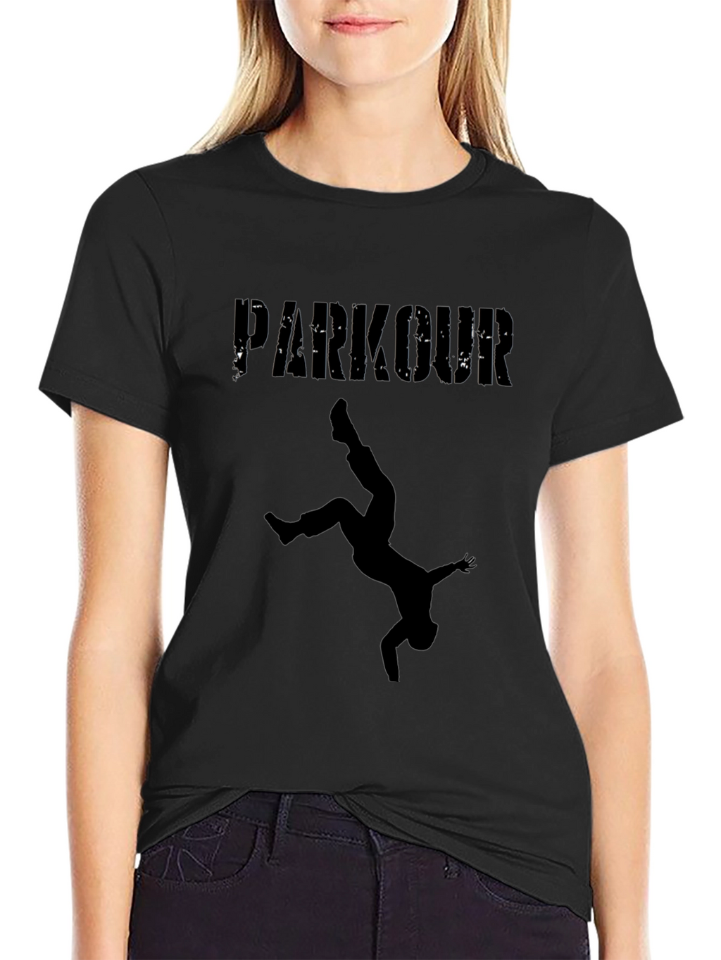 Parkour Silhouette Graphic Tee - Black T-Shirt