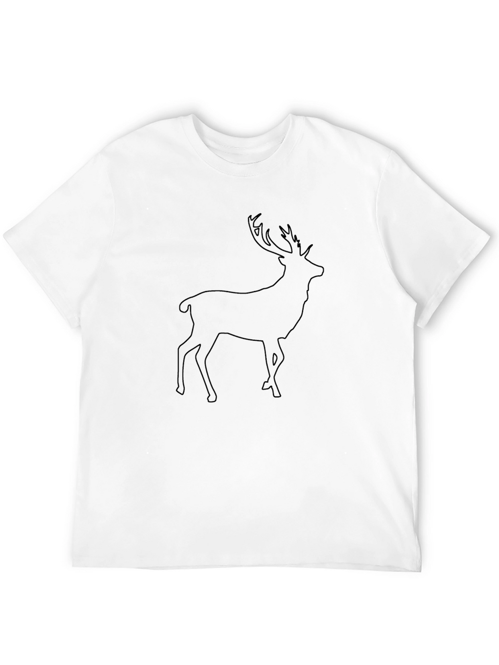 Mens Black Deer Outline Graphic Tee