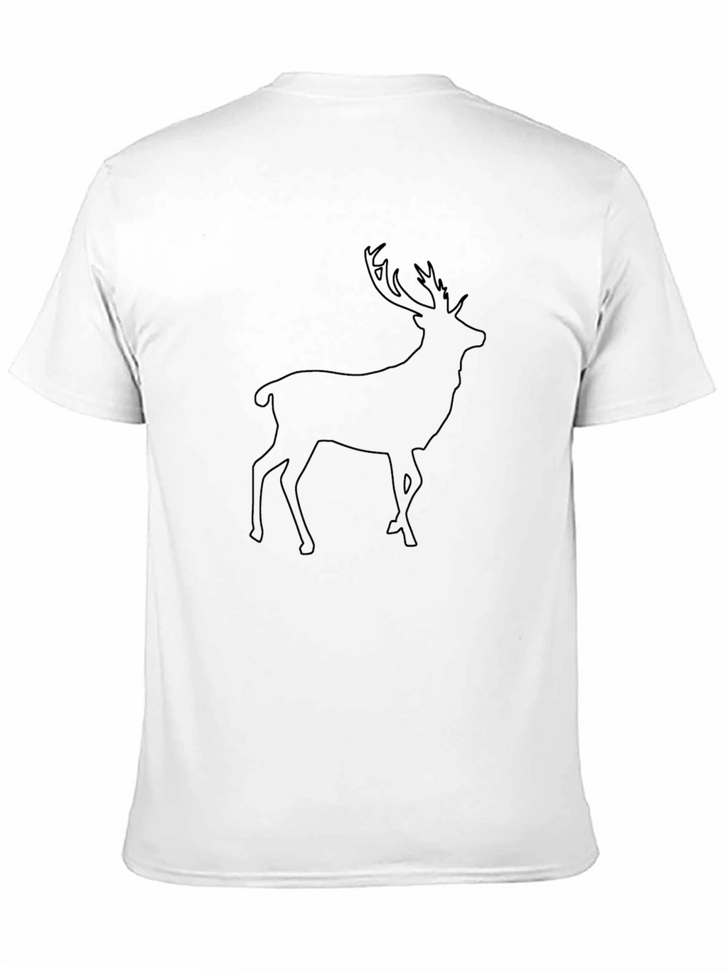 Mens Black Deer Outline Graphic Tee