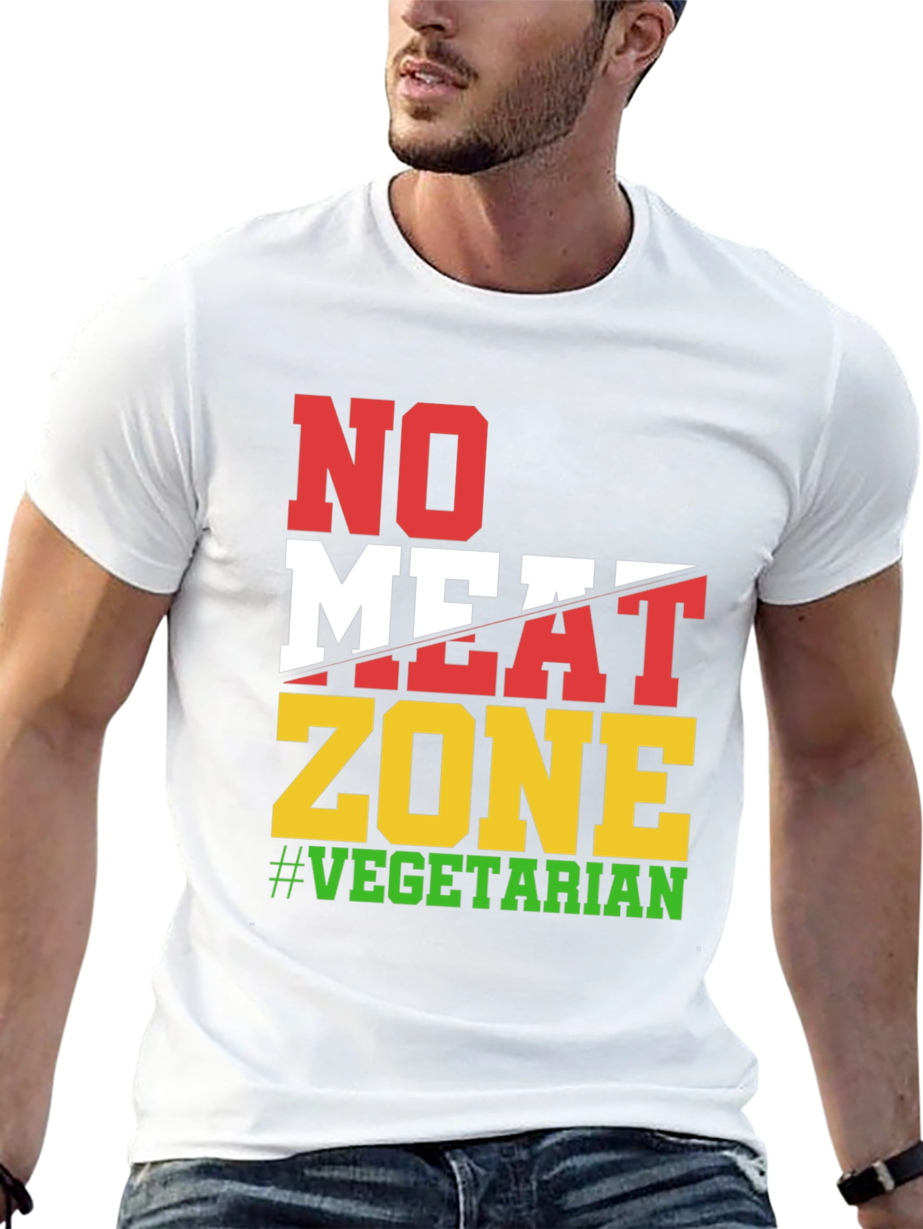 No Meat Zone Vegetarian Graphic T-Shirt
