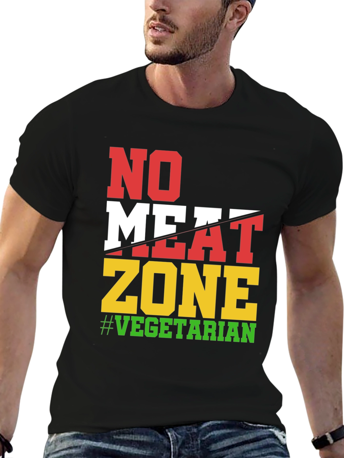 No Meat Zone Vegetarian Graphic T-Shirt