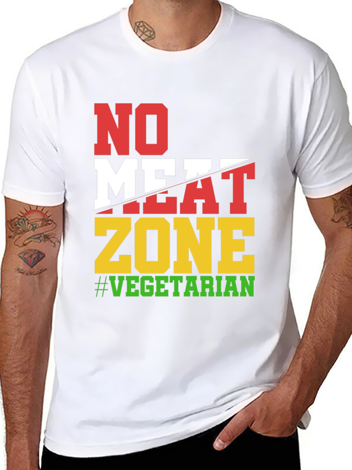 No Meat Zone Vegetarian Graphic T-Shirt