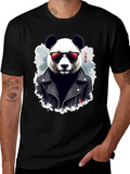 Cool Panda Biker T-Shirt
