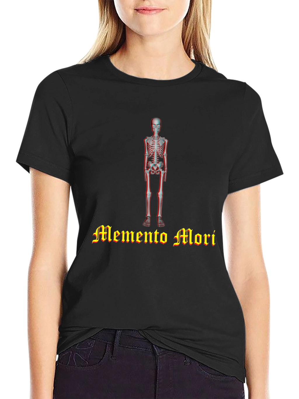 Memento Mori Skeleton Graphic Black T-Shirt