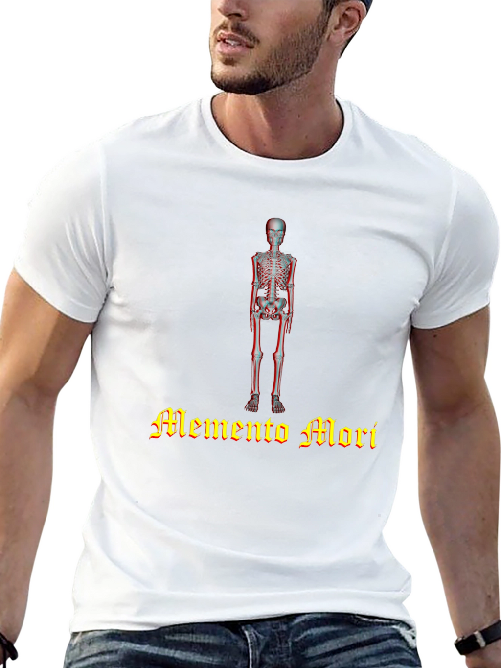 Memento Mori Skeleton Graphic Black T-Shirt